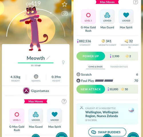 Meowth gigantamax registrato - meowth,
