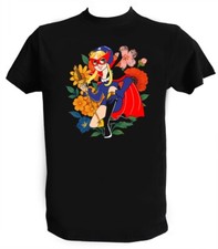 T shirt Tulipano Nero Uomo Bambino Stella della Senna Cartoni Animati Anni 80