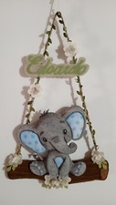 Fiocco nascita personalizzato bimbo elefantino altalena idea regalo
