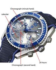 🔝 Orologio SUB BLU GRIGIO Ø44, Dive 30m DIVE, Cinturino Gomma Vetro HARDLEX