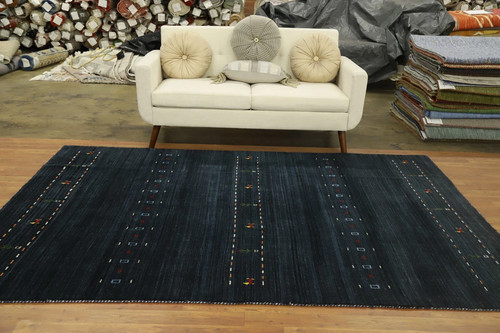 Tappeto gabbeh blu scuro fatto - tappeto,