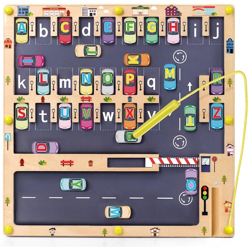 Wooden magnetic alphabet maze - magnetic,