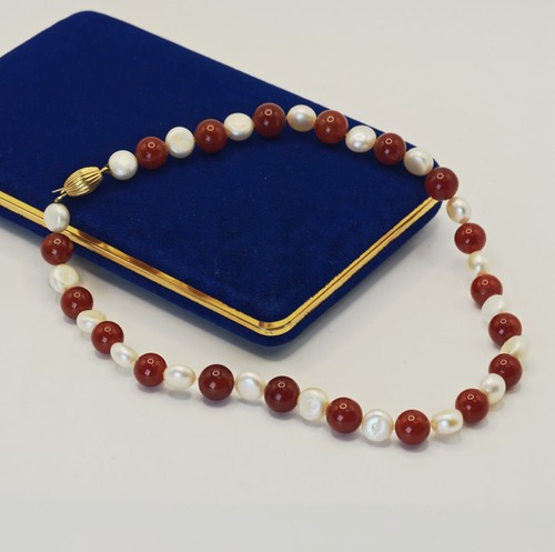 Collana oro perle acqua - 18,