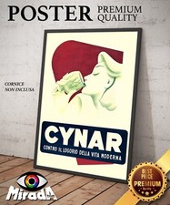 copia d'autore POSTER LOCANDINA VINTAGE CYNAR AMARO BAR APERITIVO CARCIOFO