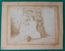 Fotografia Molto Antica Sardegna Tre Dame su Cartoncino Rigido 11.4 x 14.7 cm