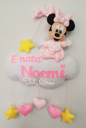 Fiocco nascita bimba minnie - fiocco,