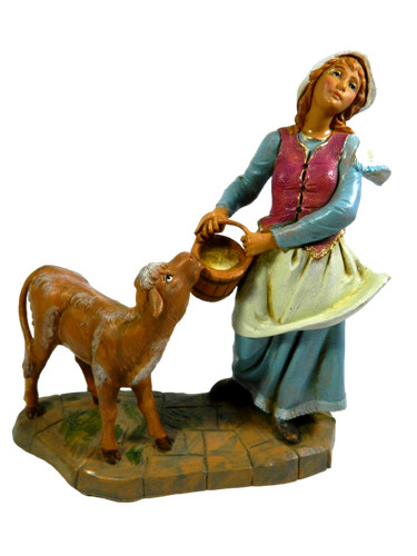 Pastore donna con agnello - pastore,
