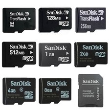 SanDisk 64 128 256 512 MB 1 2 4 8 GB Micro SD SDHC Classe 4 TF Scheda di Memoria SDSDQ