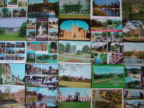 100 used postcards - 100,