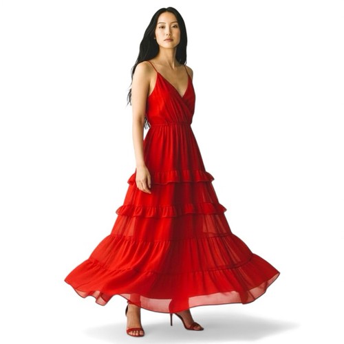 Maxi abito rosso regale - , gonna