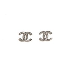 Chanel 2012 Orecchini chiodi CC Silver Crystal Earrings Borchie