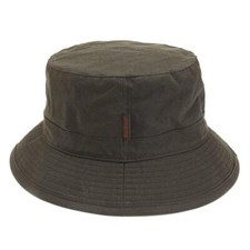 Barbour Cappello Uomo Cera Sportivo Secchiello Verde Oliva Impermeabile Taglia M, L, XL, XXL