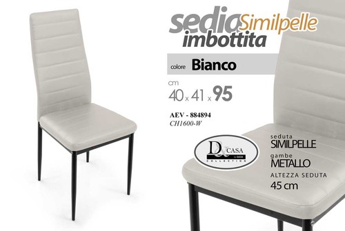 Sedia bianca ecopelle - sedia,
