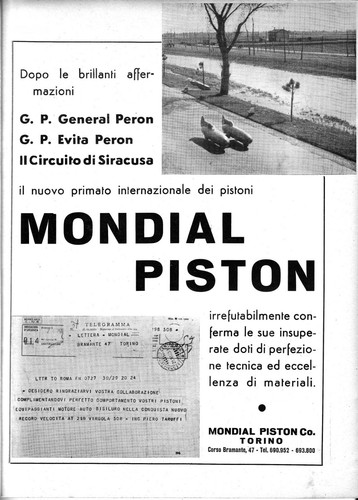 Pubbl 1951 mondial piston - mondial,