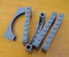 LEGO - 5 x 16577 arco rialzato 1 x 8 x 2 grigio bluastro scuro