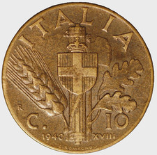 Italy 10 Centesimi 1940