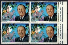 1970 WALT DISNEY QUARTINA MNH