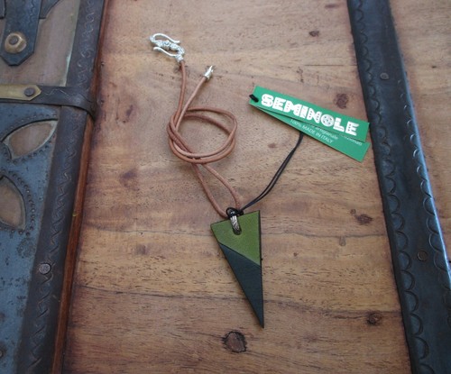 Collana verde pelle da - in,
