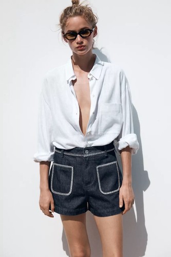 Pantaloncini denim vita alta