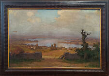 MAGROTTI ERCOLE (1890 - 1967) PAESAGGIO CON LAGO olio su tavola XX sec. cm. 86 x