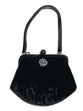 borsetta da sera in velluto nero originale FURLA con spilla pin rimovibile