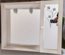 SPECCHIERA bagno contenitore 1 anta con specchio 2 punti luce 