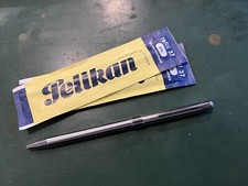 Penna a sfera AURORA MARCO POLO acciaio con n°2 refill 37 pelikan blu