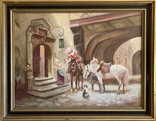 Quadro a Olio Cavaliere Con