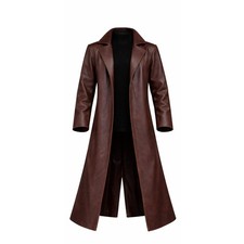 Trench lungo uomo in pelle
