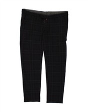 ROMEO GIGLI Pantalone tuta uomo slim W40 L28 nero check viscosa BO04