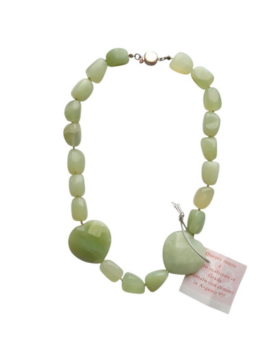 Collana pietre giada con - pietre,