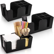 3 Pack Black Plastic Bar Caddy