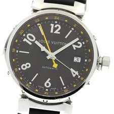 Orologio Uomo Automatico LOUIS VUITTON Tambour Q1131 GMT Data Quadrante Marrone_906265