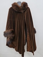 Mantella In Velluto Con Maniche In Pelliccia Di Volpe Taglia M