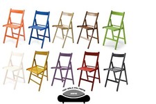 Sedia in legno pieghevole 4 pezzi vari colori salvaspazio casa bar cucina