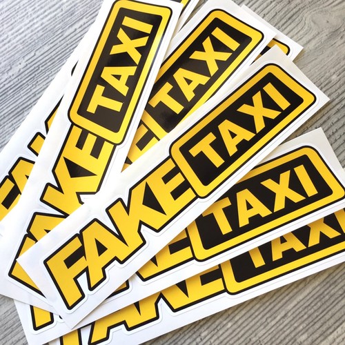 8pc fake taxi sticker - taxi,
