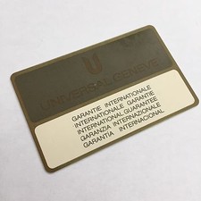 UNIVERSAL GENEVE Guarantee