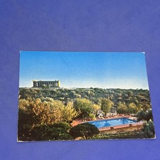AGRIGENTO TEMPIO DELLA CONCORDIA  DALL'HOTEL VILLA ATHENA  A COLORI - CARTOLINA