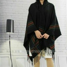Mens Wool Blend Stripes Hooded
