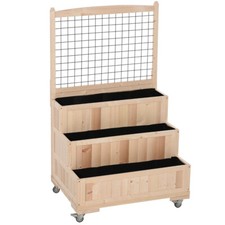 Wooden Planter Flower Shelf Wood Planter Box Natural Wood Color