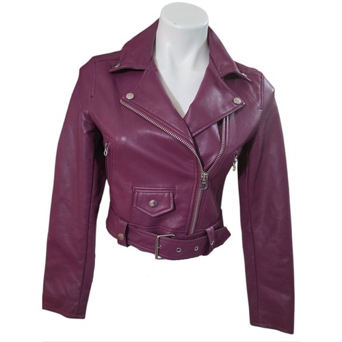 Giacca moto bershka - moto, plum