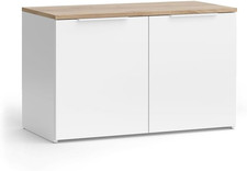 Credenza Wido, Bianco/Sonoma