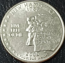 STATI UNITI AMERICA MONETA QUARTO DI DOLLARO NEW HAMPSHIRE 2000 CIRCOLATA