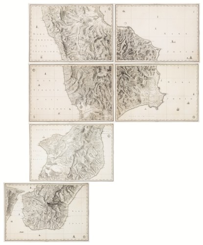 Mappa antica sei mappe - "sei,
