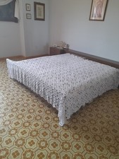 COPRILETTO MATRIMONIALE UNCINETTO VINTAGE ANNI 70 NUOVO