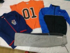 lotto 963 stock bimbo bambino pantaloni maglietta tuta 7/8 anni