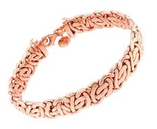 Bracciale Bizantina oro rosa doublé braccialetto uomo donna regalo gioielli 