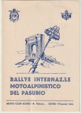 SCHIO VICENZA MOTO CLUB - A. PLEBANI RALLYE INT. MOTO ALPINISTICO PASUBIO SPORT