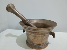 Antico Mortaio Bronzo 1700-1800 da Farmacia Con Pestello 3,250 Kg  D'epoca 
