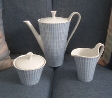 Vintage Set Porta zucchero Teiera Bianco Celeste Porcellana Bavaria Wunsiedel